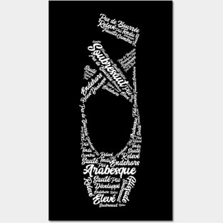 'Ballet Pointe' Cute Ballet Shoe Term Word Posters and Art